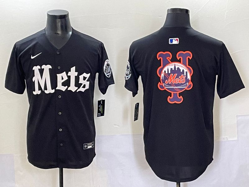 Men 2025 New York Mets Blank Black Five generations Joint Name Nike MLB Jersey style 7